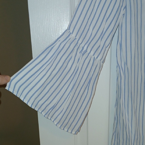 Zara Blue and White Striped Blouse - Picture 5 of 5
